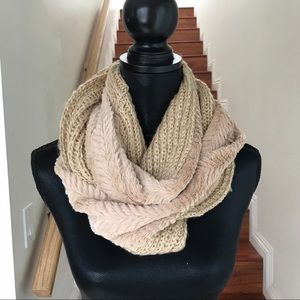 KNITTING AND SOFT FAUX FUR infinity scarf 🧣